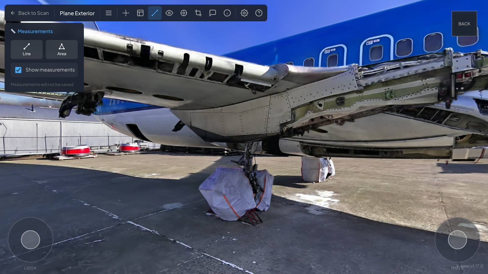 Measurement tools in the splat viewer