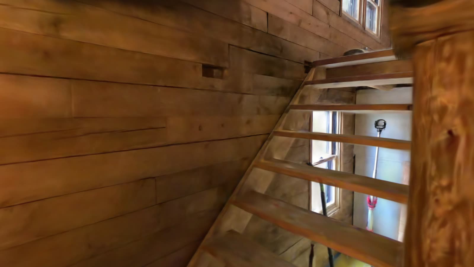 The stairs to the upper floor
