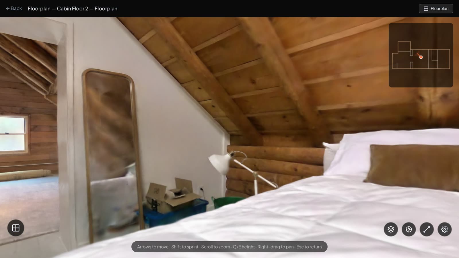 A bedroom on the upper floor