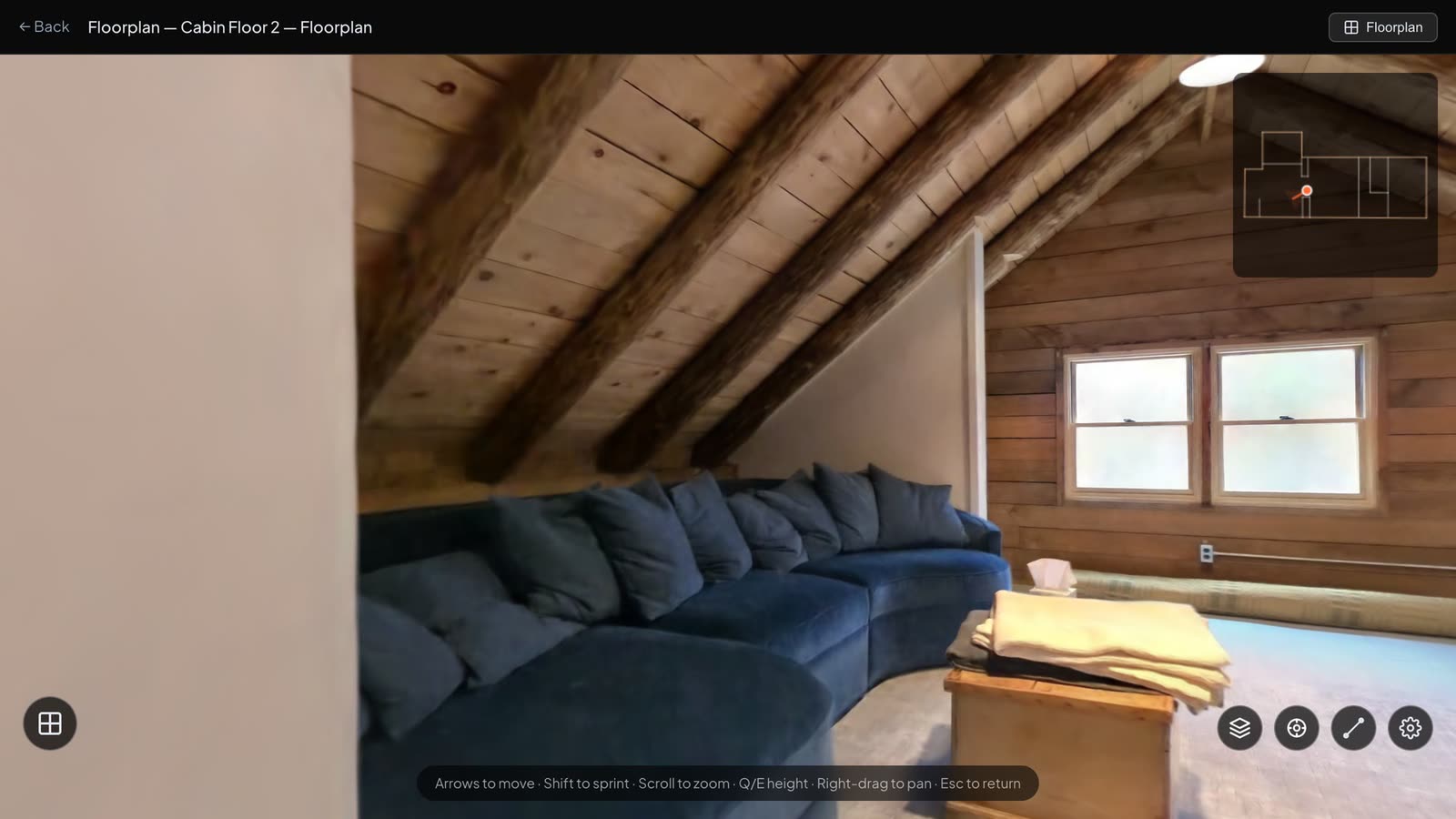 The upper floor sitting area