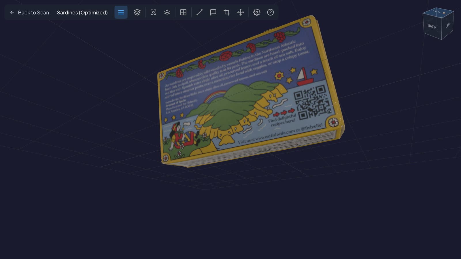 The back of the sardine tin
