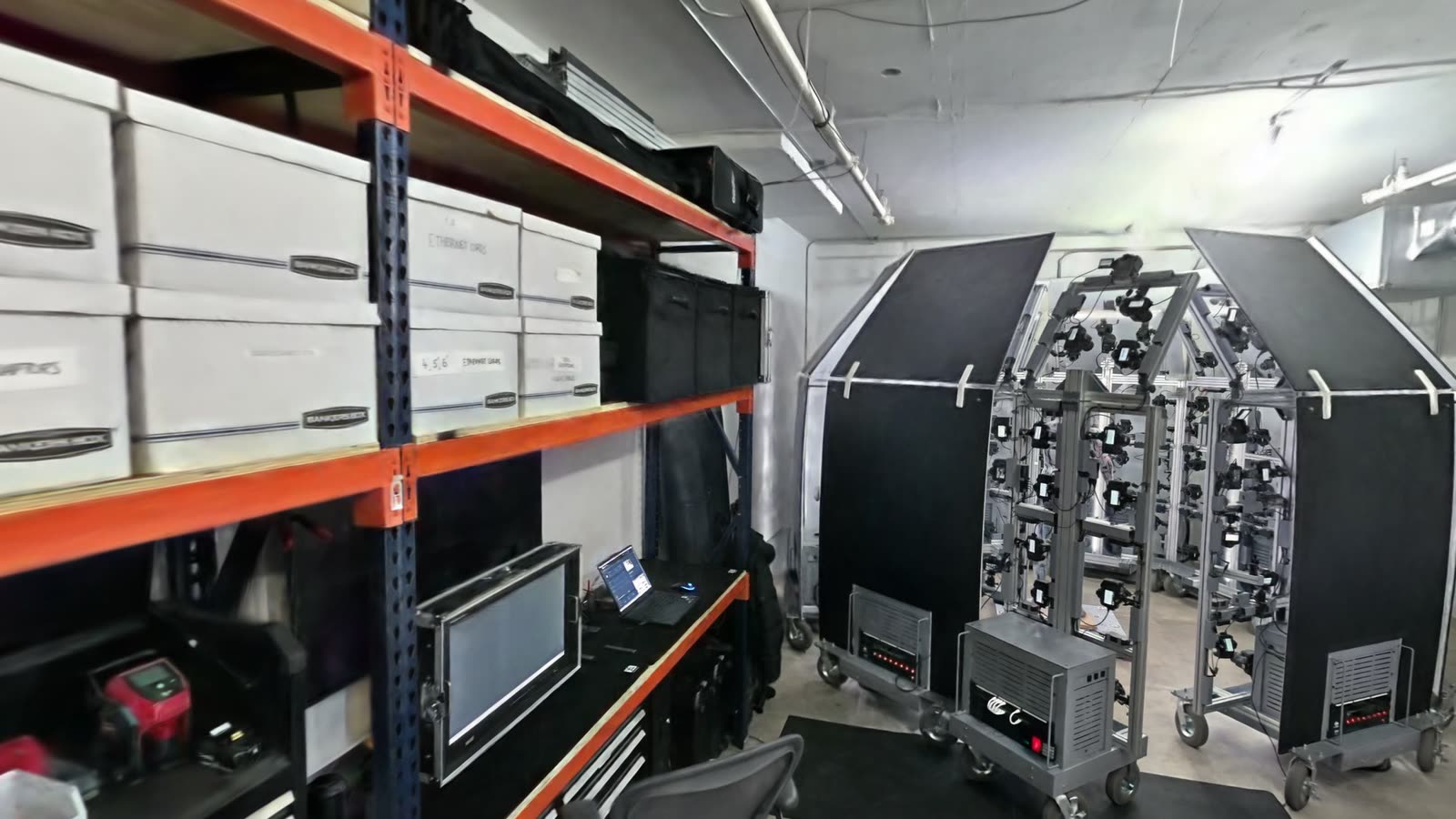 Storage boxes and a second rig